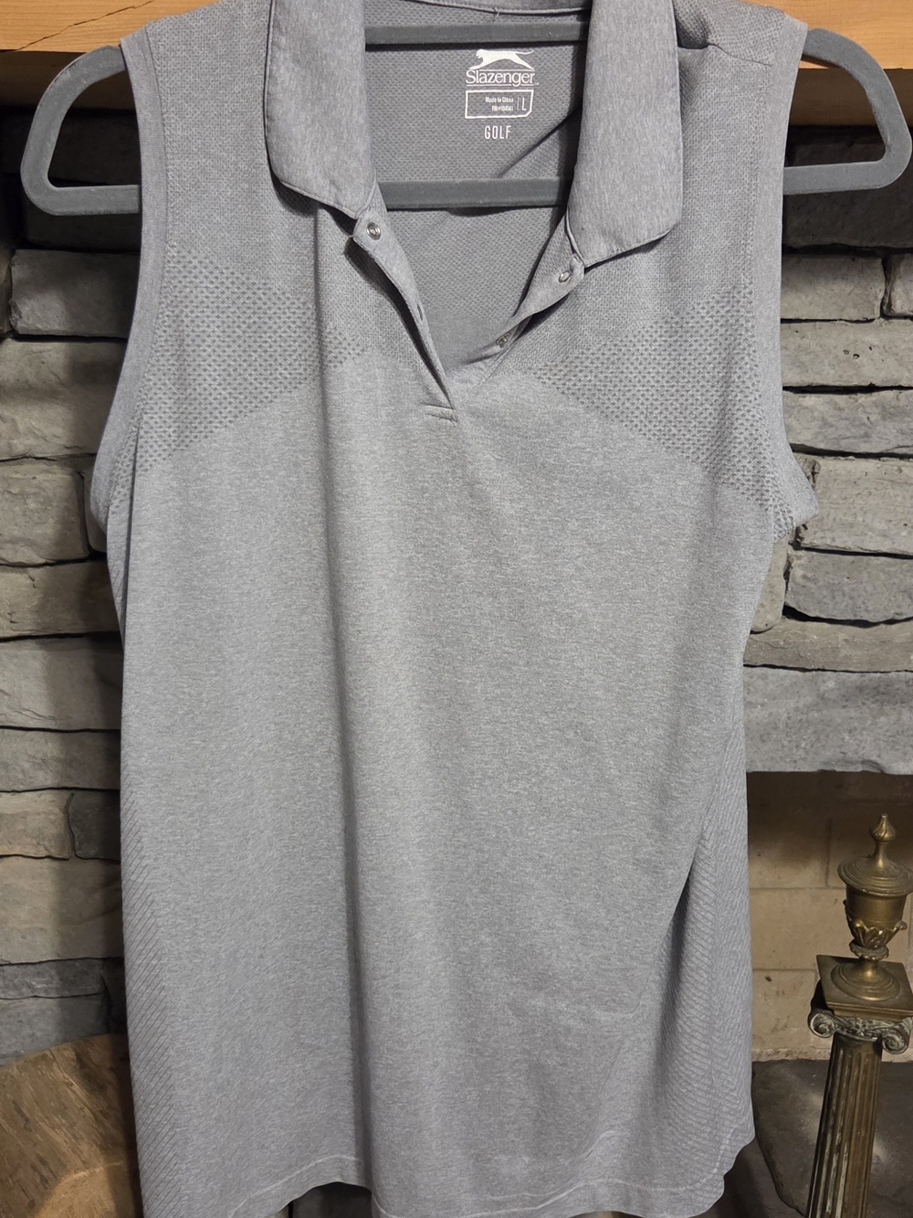 Slazenger Gray Sleeveless Golf Polo Tank Top